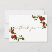 Carte de remerciements funéraire rouge turc Rose (Dos)