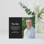 Carte de remerciements funéraire simple à photo no (Debout devant)