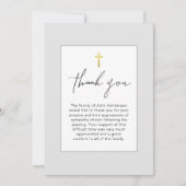 Carte de remerciements funéraire simple gris doux (Devant)