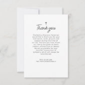 Carte de remerciements funéraire simple photo croi (Dos)