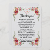 Carte de remerciements Funéraire Simple Pour Les C (Devant / Derrière)