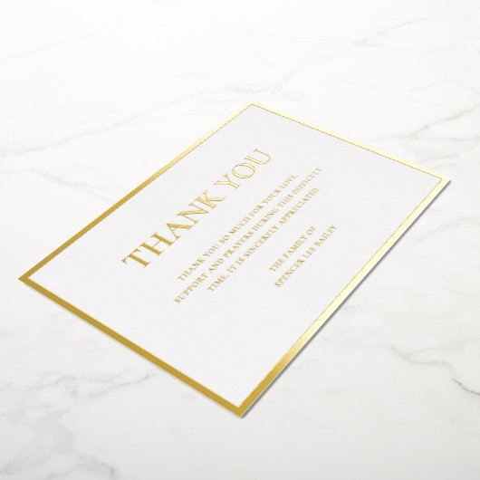 Carte de remerciements funéraire traditionnel or s (Rotation)