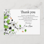 Carte de remerciements funéraire transparent pour (Devant)