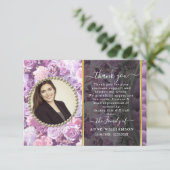 Carte de remerciements funéraire végétal (Debout devant)