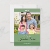 Carte de remerciements funéraire verte (Devant)