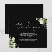 Carte De Remerciements Funeral Celebration Of Life Greenery Floral (Devant / Derrière)