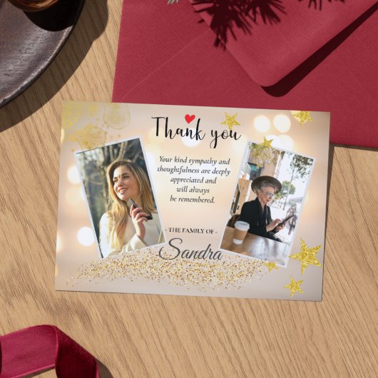 Carte De Remerciements Funeral Memorial Before & After Photo