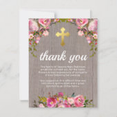 Carte De Remerciements Funeral Thank You Note | Rustic Pink Floral (Devant)