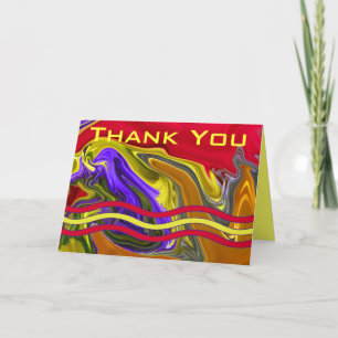 Carte De Remerciements Funky Liquid Wave Abstrait Art Personnalisé