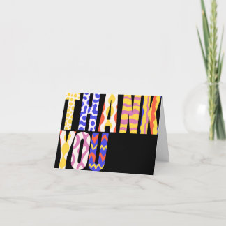 Carte De Remerciements Funky Pop Bold Retro Typography Vibrant Thank You 