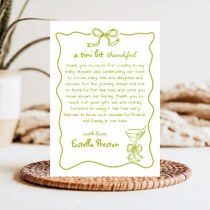Carte De Remerciements Funky Whimsical Green Dirty Baby shower Martini