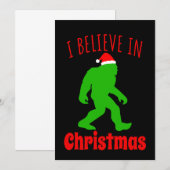 Carte De Remerciements Funny Bigfoot Je Crois En Noël (Devant / Derrière)