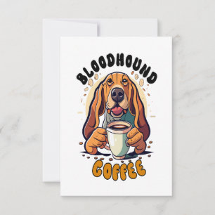 Carte De Remerciements Funny Bloodhound chien boire du café