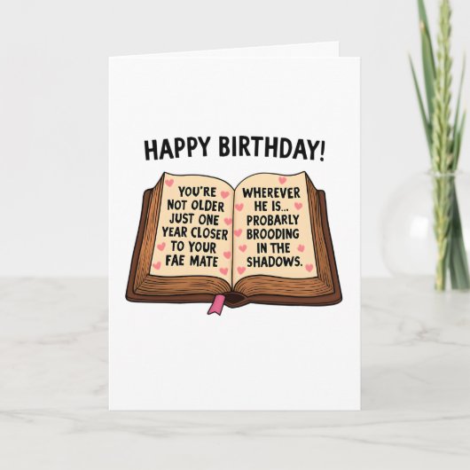 Carte De Remerciements Funny Bookish Birthday Card (Devant)