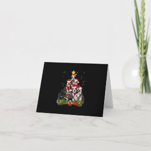 Carte De Remerciements Funny Boston Terrier Chien cadeau de Noël Arbre