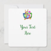 Carte De Remerciements Funny Bunny biting an Easter Egg (Dos)