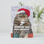 Carte De Remerciements Funny cat mad at you Christmas card (Debout devant)