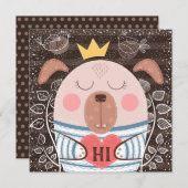 Carte De Remerciements Funny Chien Hello Card (Devant / Derrière)