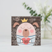 Carte De Remerciements Funny Chien Hello Card (Debout devant)