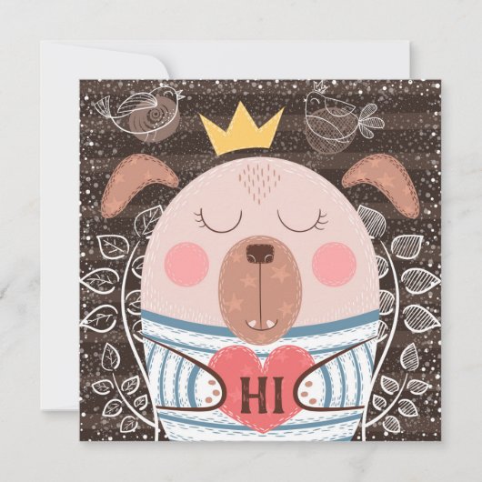 Carte De Remerciements Funny Chien Hello Card (Devant)