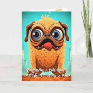 Carte De Remerciements Funny Chien Monster : Pugnacious Polterpup Anniver