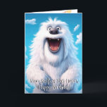 Carte De Remerciements Funny Chien Monster : Sniffy Yeti Birthday<br><div class="desc">Apportez la magie d'anniversaire avec notre carte d'anniversaire Monster! Doté de l'adorable Sniffy the Yeti : plus grand qu'un Saint Bernard, son tireur d'élite peut trouver le plus caché des jardins en os. Conçu avec des couleurs vibrantes et des matériaux de qualité supérieure, il se distingue dans toute pile de...</div>