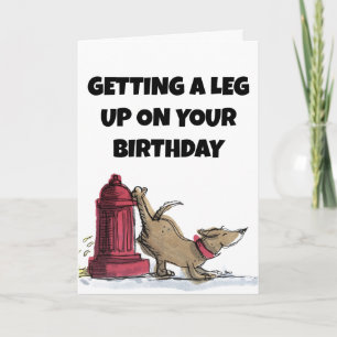 CARTE DE REMERCIEMENTS FUNNY CHIEN PEEING BIRTHDAD CARD