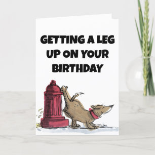 CARTE DE REMERCIEMENTS FUNNY CHIEN PEEING BIRTHDAD CARD