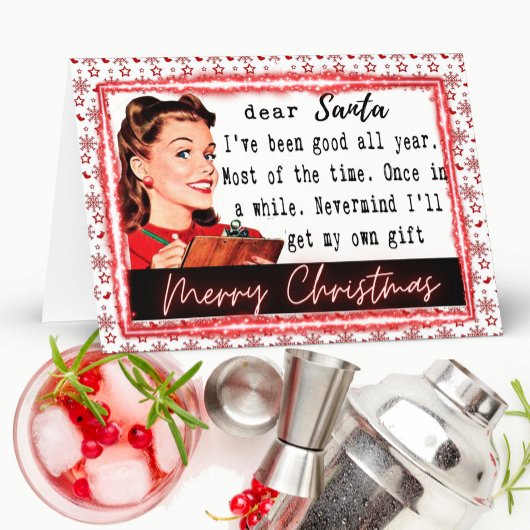 Carte De Remerciements Funny Christmas Card Best Friend "Dear Santa"