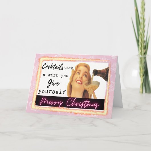 Carte De Remerciements Funny Christmas Card Best Friend "Gift Yourself" (Devant)