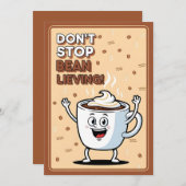Carte De Remerciements Funny Coffee Pun Don’t Stop Bean Lieving cute (Devant / Derrière)