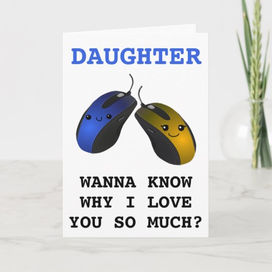 Carte De Remerciements Funny Computer Mouse Click Daughter Joyeux anniver (Devant)