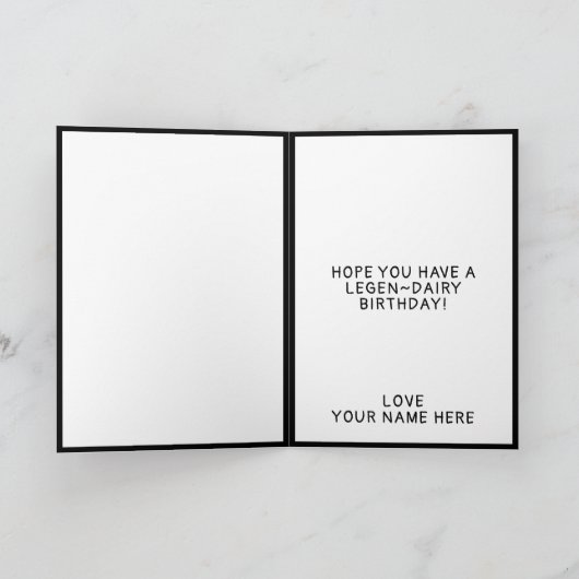 Carte De Remerciements Funny Cow Moo Moo Soeur d'humeur Joyeux anniversai (Intérieur)