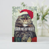 Carte De Remerciements Funny cute angry cat Christmas card (Debout devant)