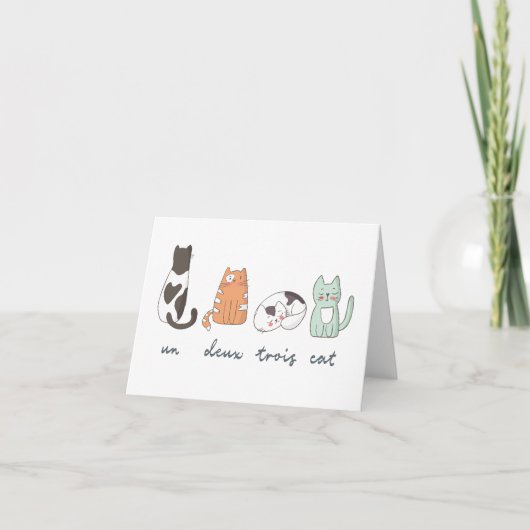 Carte De Remerciements Funny Cute French Cat Card (Devant)