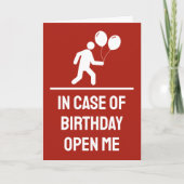Carte De Remerciements Funny En Coque d'anniversaire Rouge Avertissement (Devant)