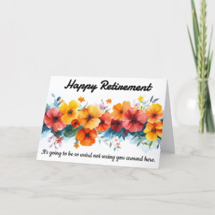Carte De Remerciements Funny Floral Retirement Card