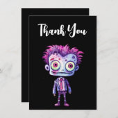 Carte De Remerciements Funny Frankenstein Monster Halloween Fun (Devant / Derrière)