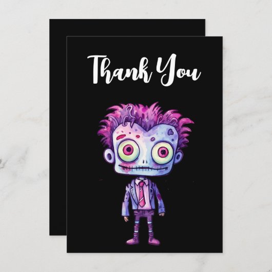 Carte De Remerciements Funny Frankenstein Monster Halloween Fun (Devant / Derrière)