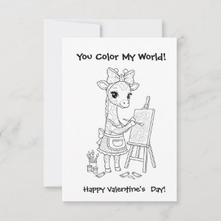 Carte De Remerciements funny Giraffe Coloring Maze Classroom Valentine