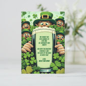 Carte De Remerciements Funny Lucky Leprechauns St. Patrick's Day Party (Debout devant)
