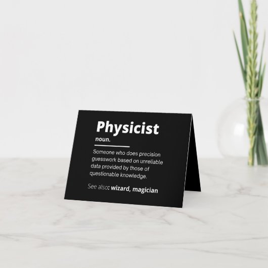 Carte De Remerciements funny physicist definition wizard scientist physic (Devant)