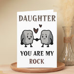 Carte De Remerciements Funny Rock Pun Plaisanterie Humour Fille Joyeux an<br><div class="desc">Drôle joyeux carte d'anniversaire pour filles solides rock! Design dispose de deux rochers mignons tenant la main avec le message "Fille,  tu es mon rocher. Je ne vous prendrai jamais pour du granit !" Texte Brown et noir. Customisez-le et ajoutez votre propre message personnel.</div>