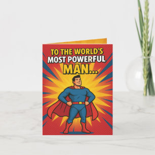 Carte De Remerciements Funny Superhero Papa Fête des pères