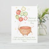 Carte De Remerciements funny vegetables National Gazpacho Day (Debout devant)