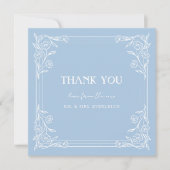 Carte De Remerciements Fusion florale bleu poussiéreux (Devant)