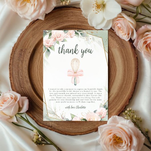 Carte De Remerciements Futur Mariage aux Fleurs Roses à Emporter 