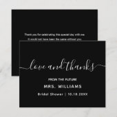 Carte De Remerciements Futur Mariage Madame Chic Tendance Élégant Texte (Devant / Derrière)