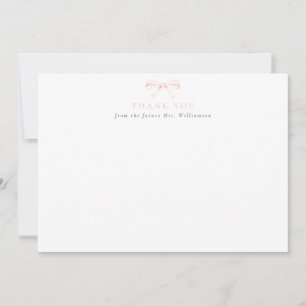 Carte De Remerciements Futur Mariage Vintage Blush Bow