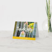 Carte De Remerciements Fuzzy vert cactus succulent script photo nom gras (Devant)